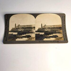 Stereoscope Photo Card El Morrow from Shore of Havana, Cuba Keystone View LI12
